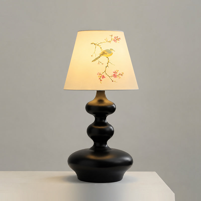 Artesia Hand-Painted Shade Wood Table Lamp