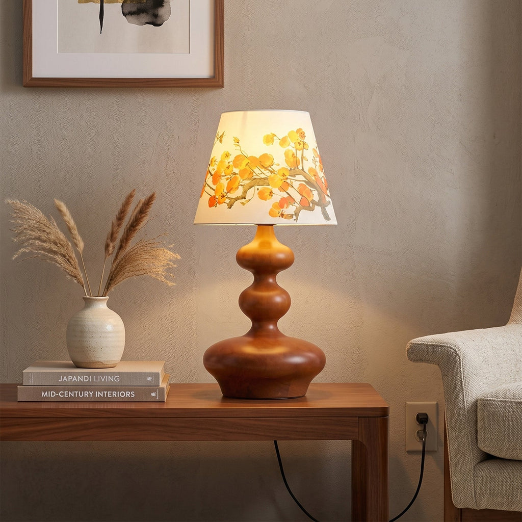 Artesia Hand-Painted Shade Wood Table Lamp
