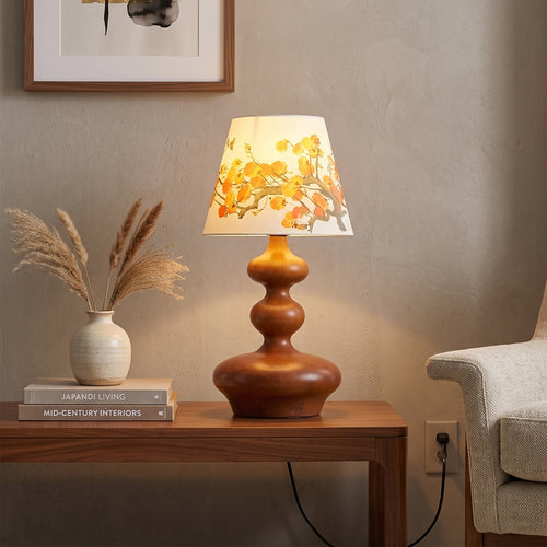 Artesia Hand-Painted Shade Wood Table Lamp