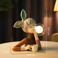 Artisan Sisters: Designer Table Lamp Made of Wood & Glass – Warm Light for a Modern Home