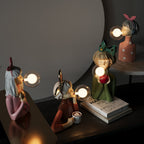 Artisan Sisters: Designer Table Lamp Made of Wood & Glass – Warm Light for a Modern Home