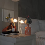 Artisan Sisters: Designer Table Lamp Made of Wood & Glass – Warm Light for a Modern Home