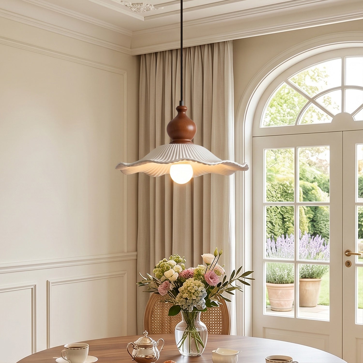 Artisel Flora Pleated Ceramic Pendant Light