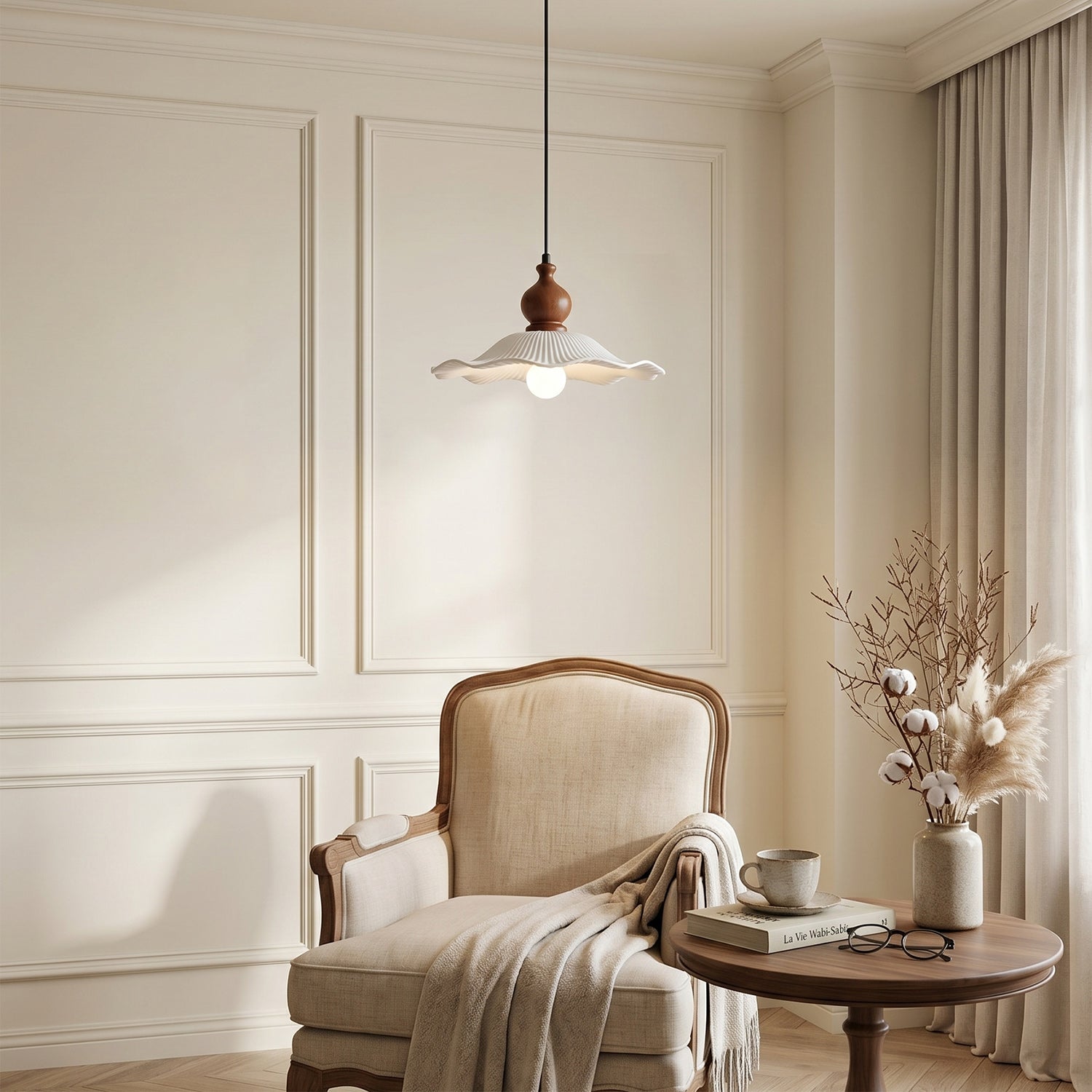 Artisel Flora Pleated Ceramic Pendant Light