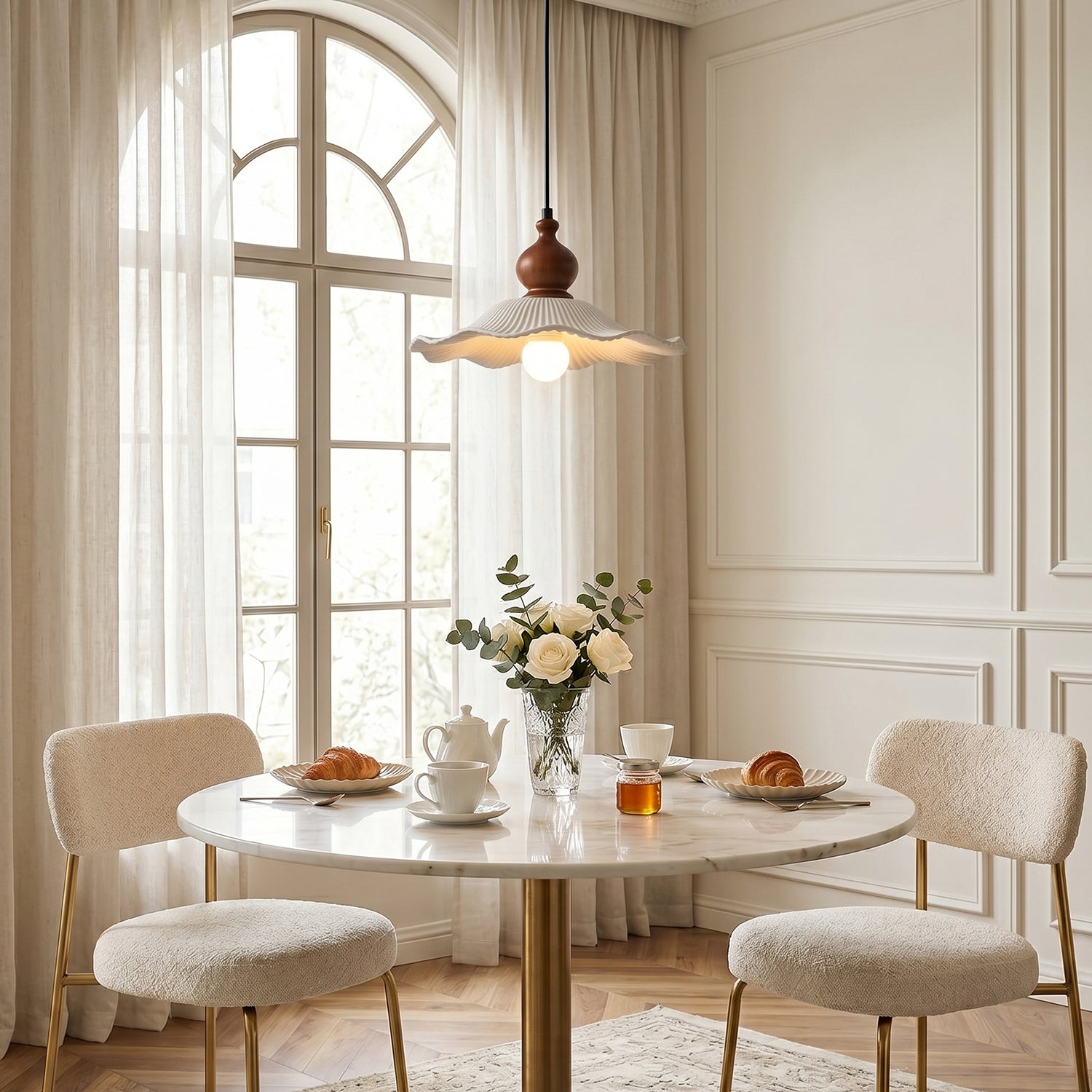 Artisel Flora Pleated Ceramic Pendant Light