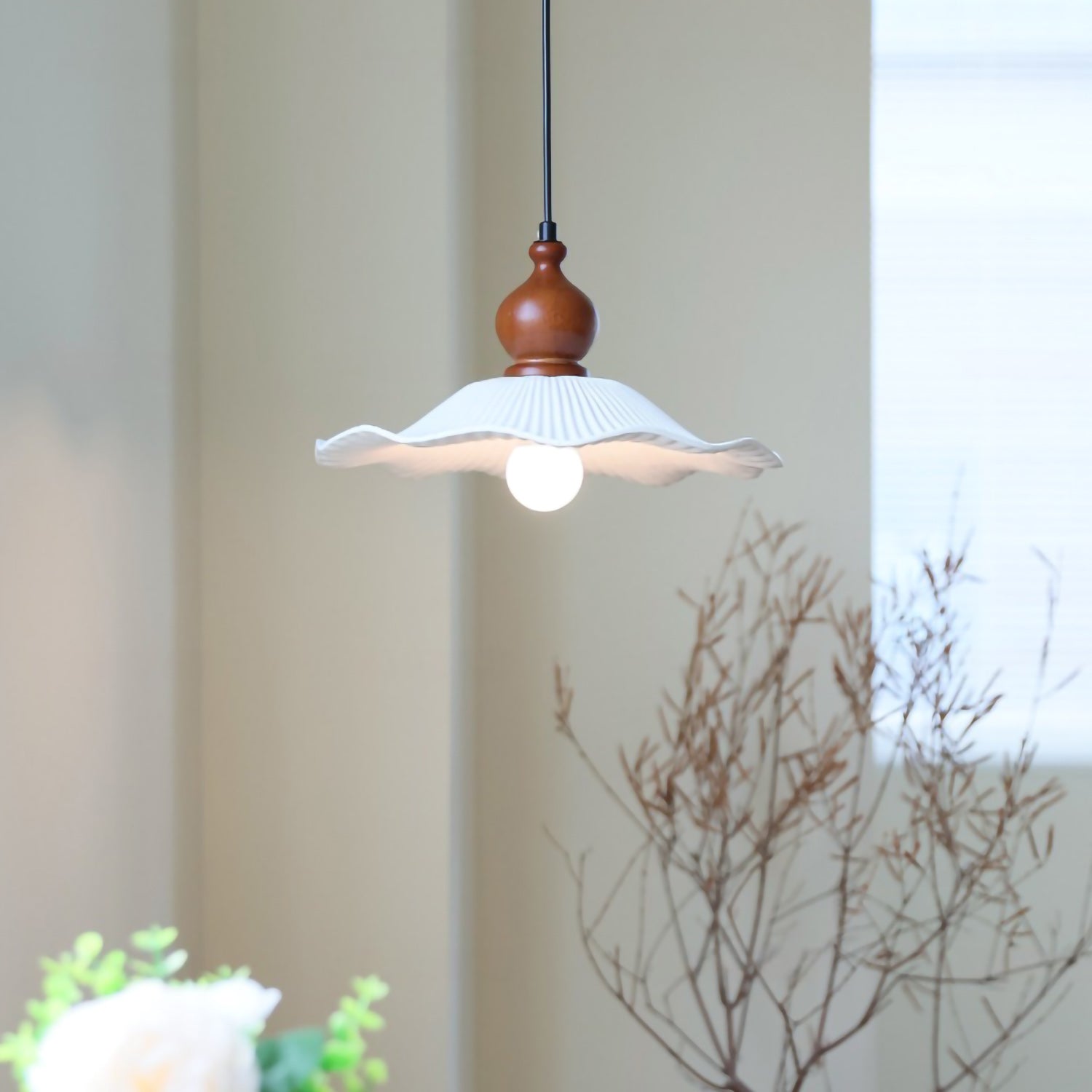 Artisel Flora Pleated Ceramic Pendant Light