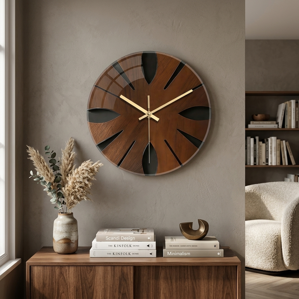 Bela Wooden Wall Clock | Silent Sweep Mechanism, Elegant Design