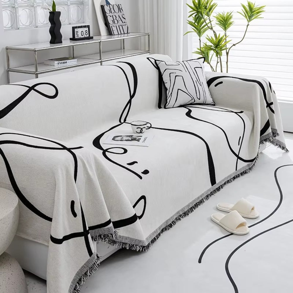 ArturaWeave: Sofa cover in abstract design made of soft chenille with double-sided use – for sofa & lounge