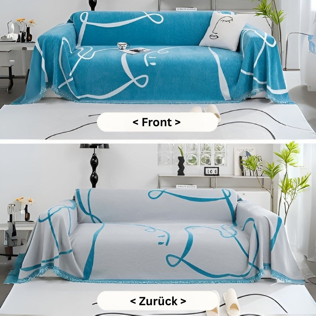 ArturaWeave: Sofa cover in abstract design made of soft chenille with double-sided use – for sofa & lounge