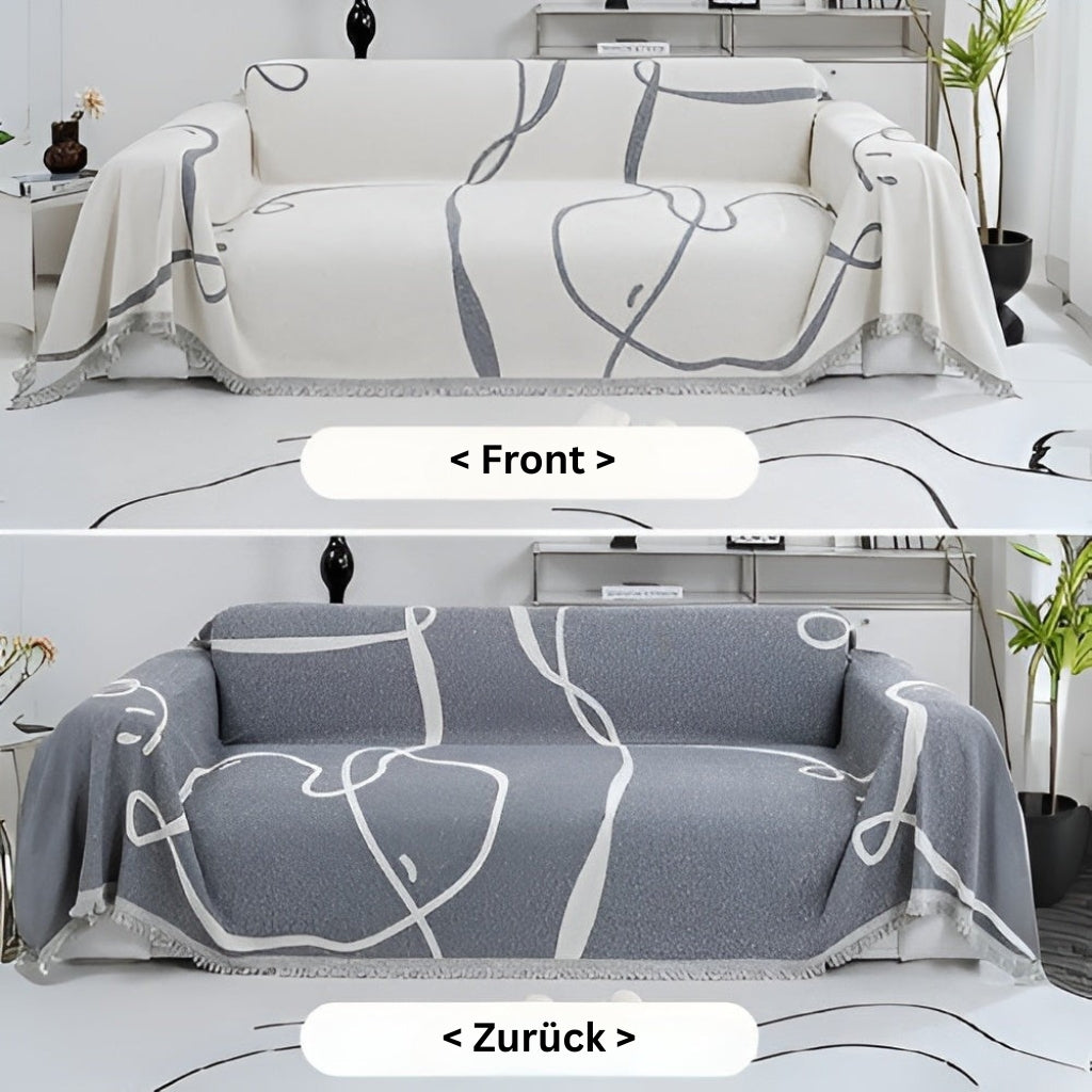 ArturaWeave: Sofa cover in abstract design made of soft chenille with double-sided use – for sofa & lounge