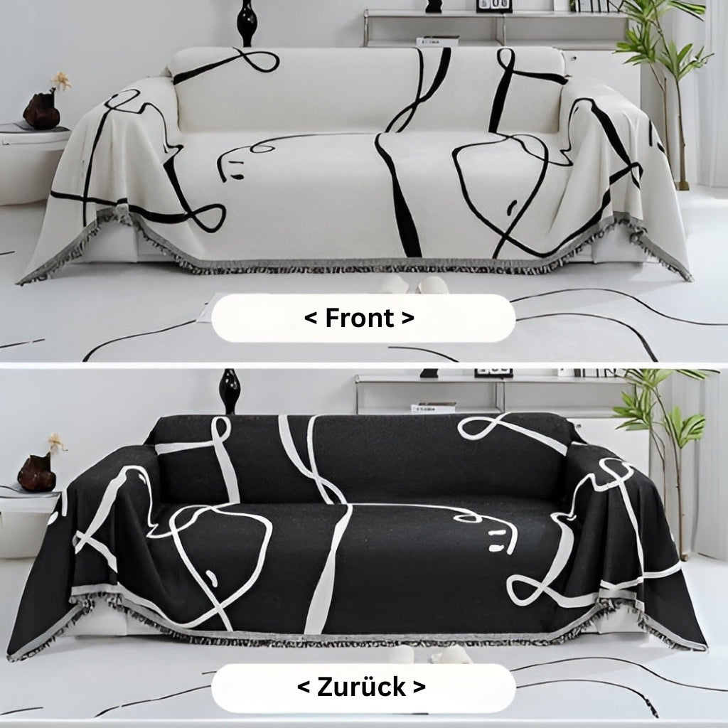 ArturaWeave: Sofa cover in abstract design made of soft chenille with double-sided use – for sofa & lounge