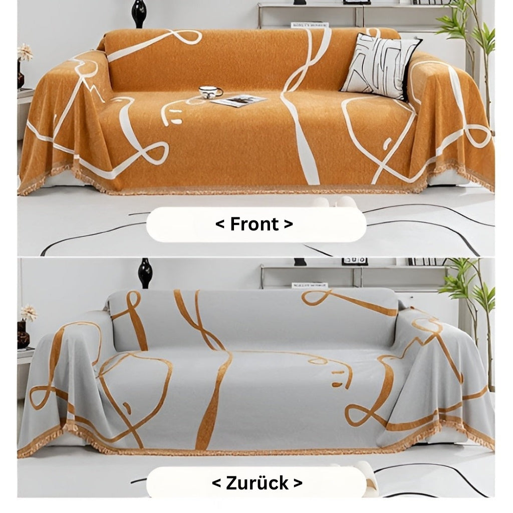 ArturaWeave: Sofa cover in abstract design made of soft chenille with double-sided use – for sofa & lounge