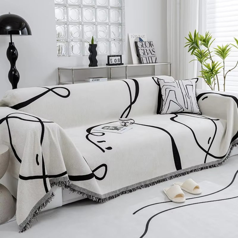 ArturaWeave: Sofa cover in abstract design made of soft chenille with double-sided use – for sofa & lounge