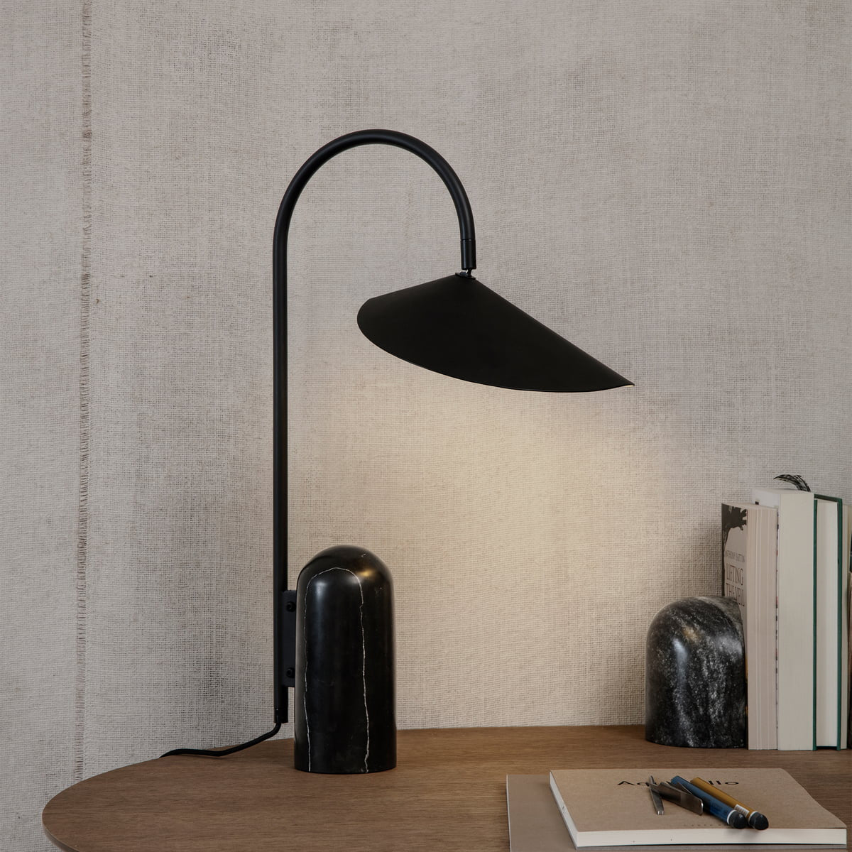 Crescent Marble Base Table Lamp
