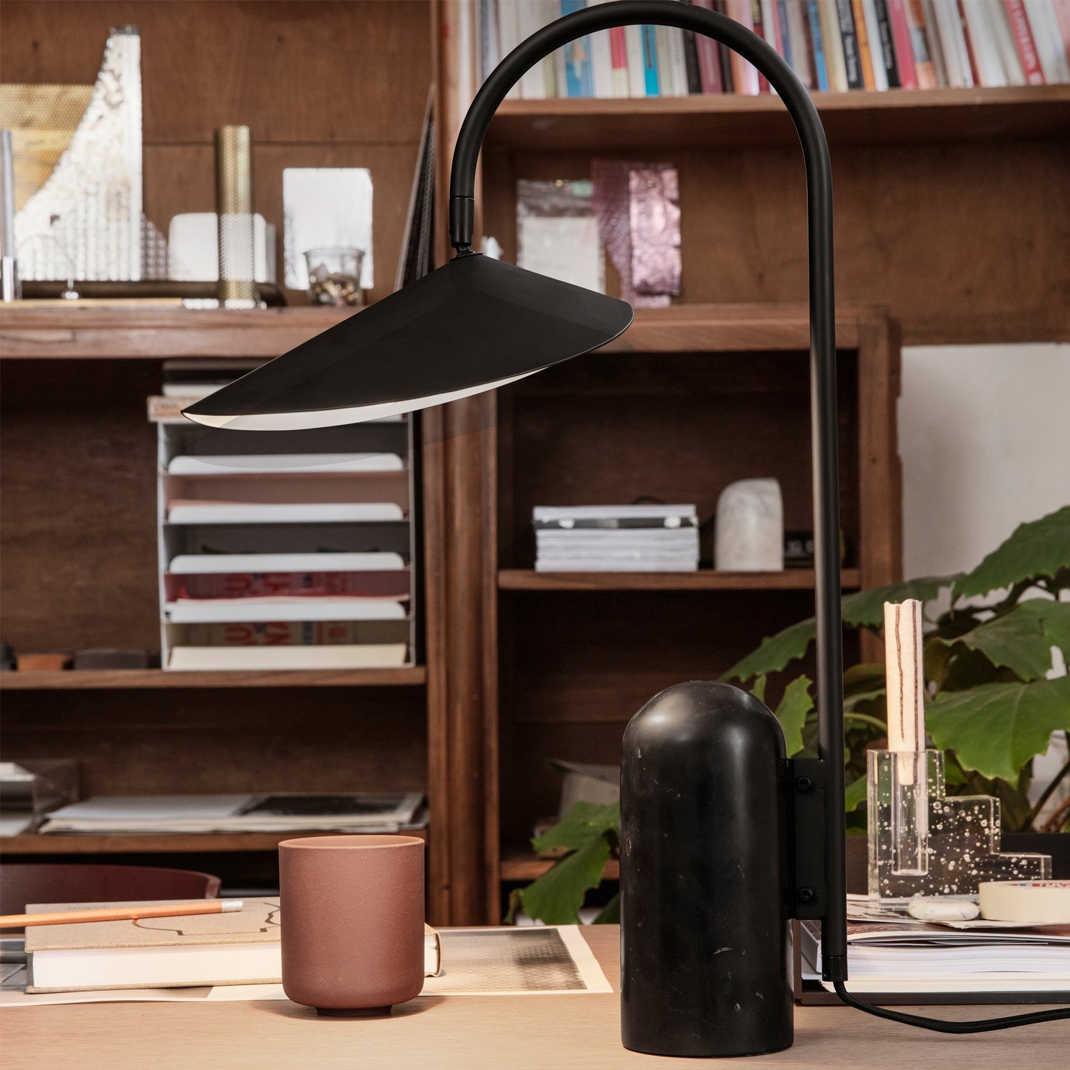 Crescent Marble Base Table Lamp