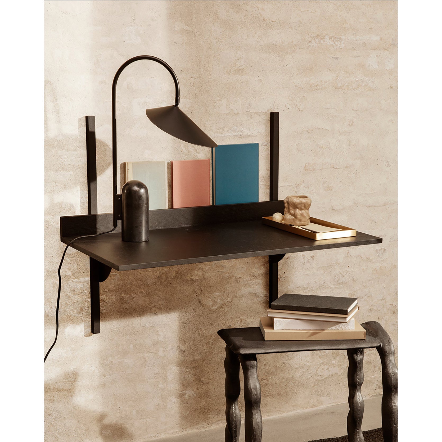 Crescent Marble Base Table Lamp
