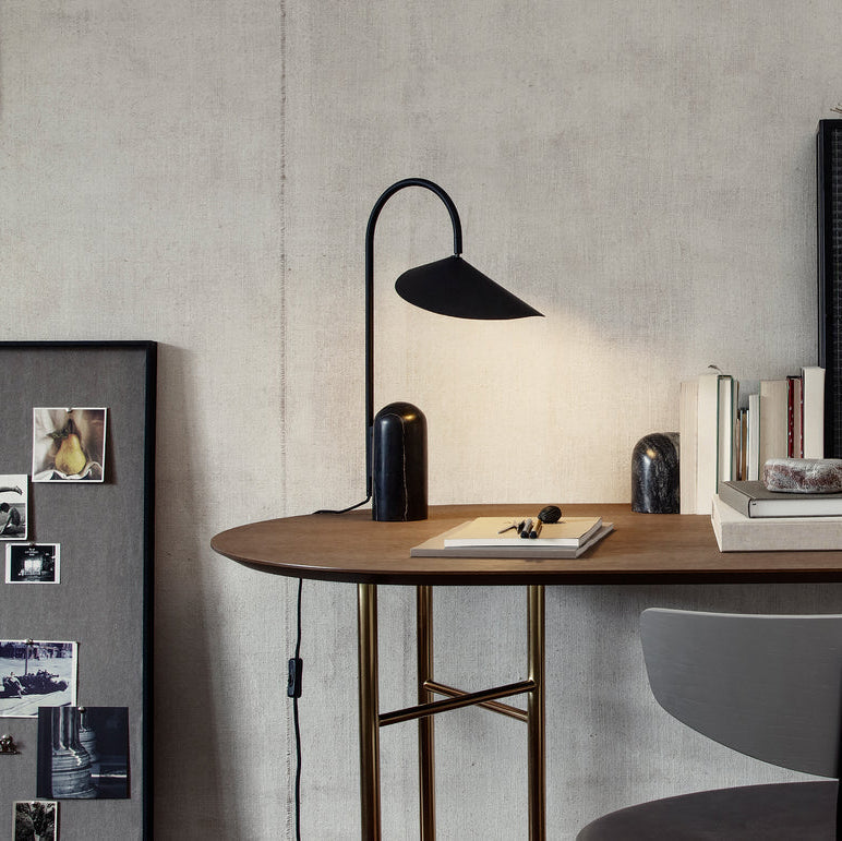 Crescent Marble Base Table Lamp