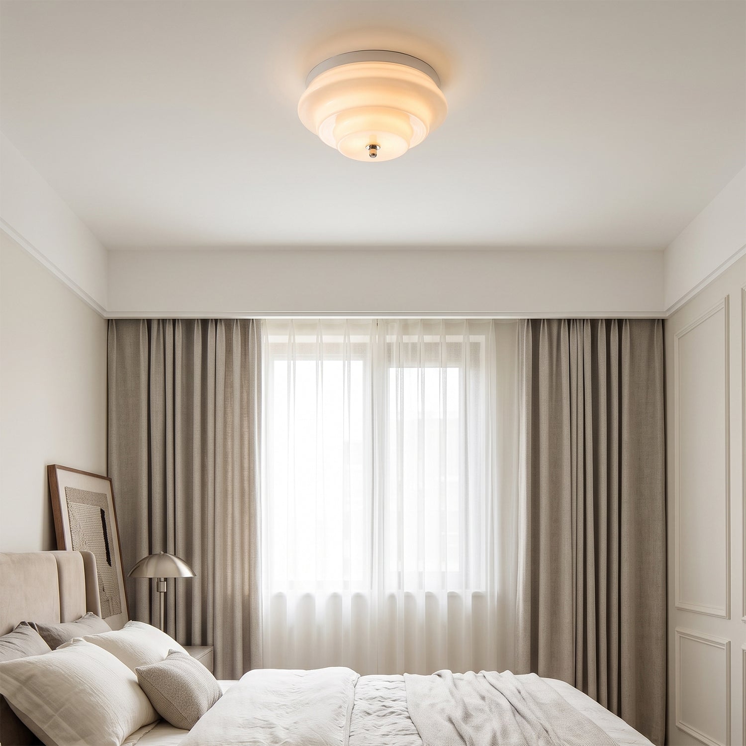 Astraea Concentric-Ring Glass Semi-Flush Light
