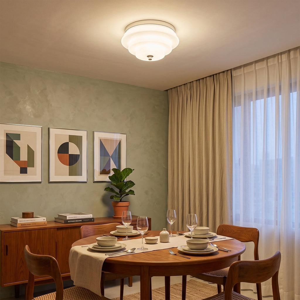 Astraea Concentric-Ring Glass Semi-Flush Light