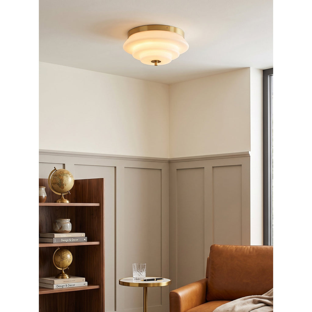 Astraea Concentric-Ring Glass Semi-Flush Light