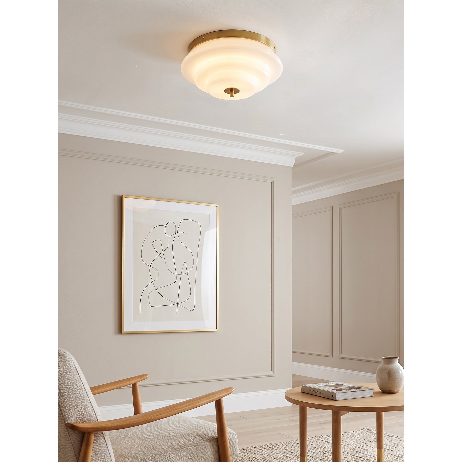 Astraea Concentric-Ring Glass Semi-Flush Light