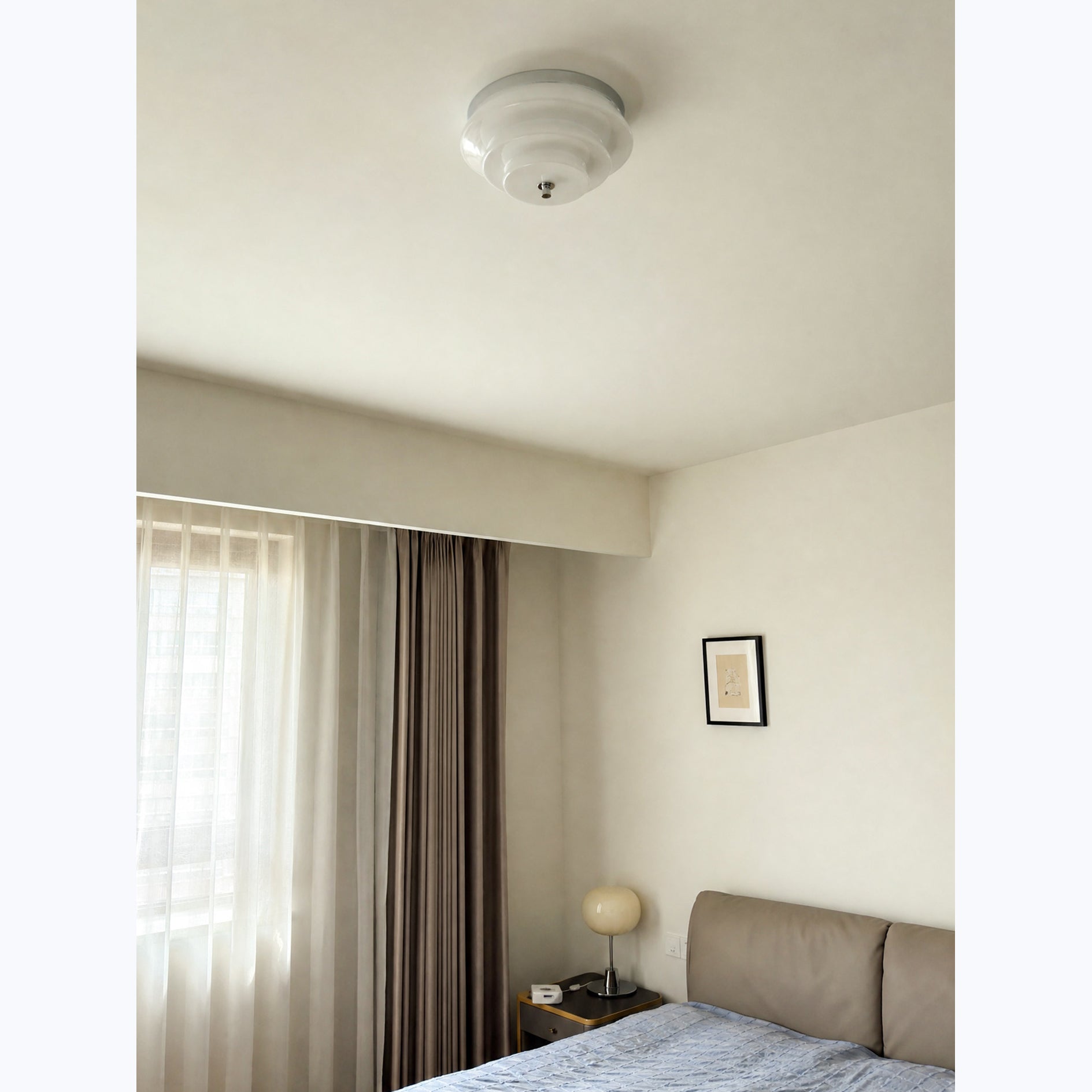 Astraea Concentric-Ring Glass Semi-Flush Light