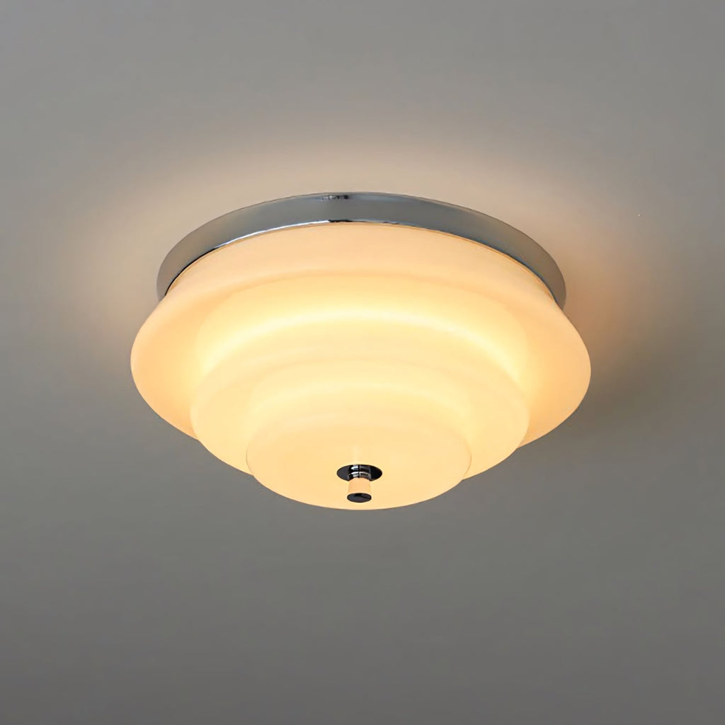 Astraea Concentric-Ring Glass Semi-Flush Light
