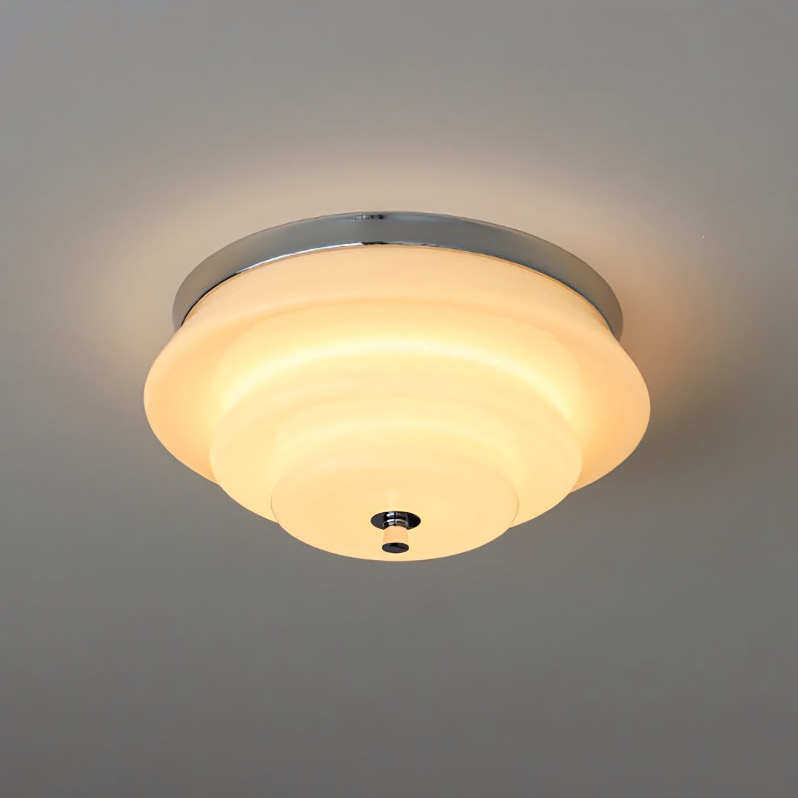 Astraea Concentric-Ring Glass Semi-Flush Light