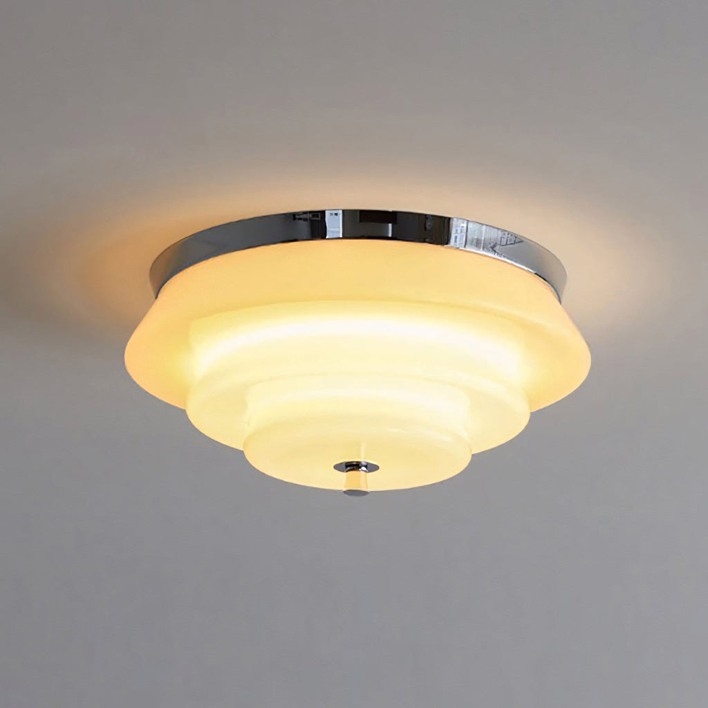 Astraea Concentric-Ring Glass Semi-Flush Light