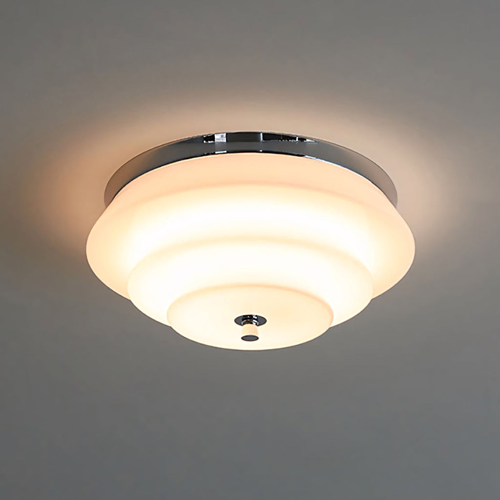 Astraea Concentric-Ring Glass Semi-Flush Light