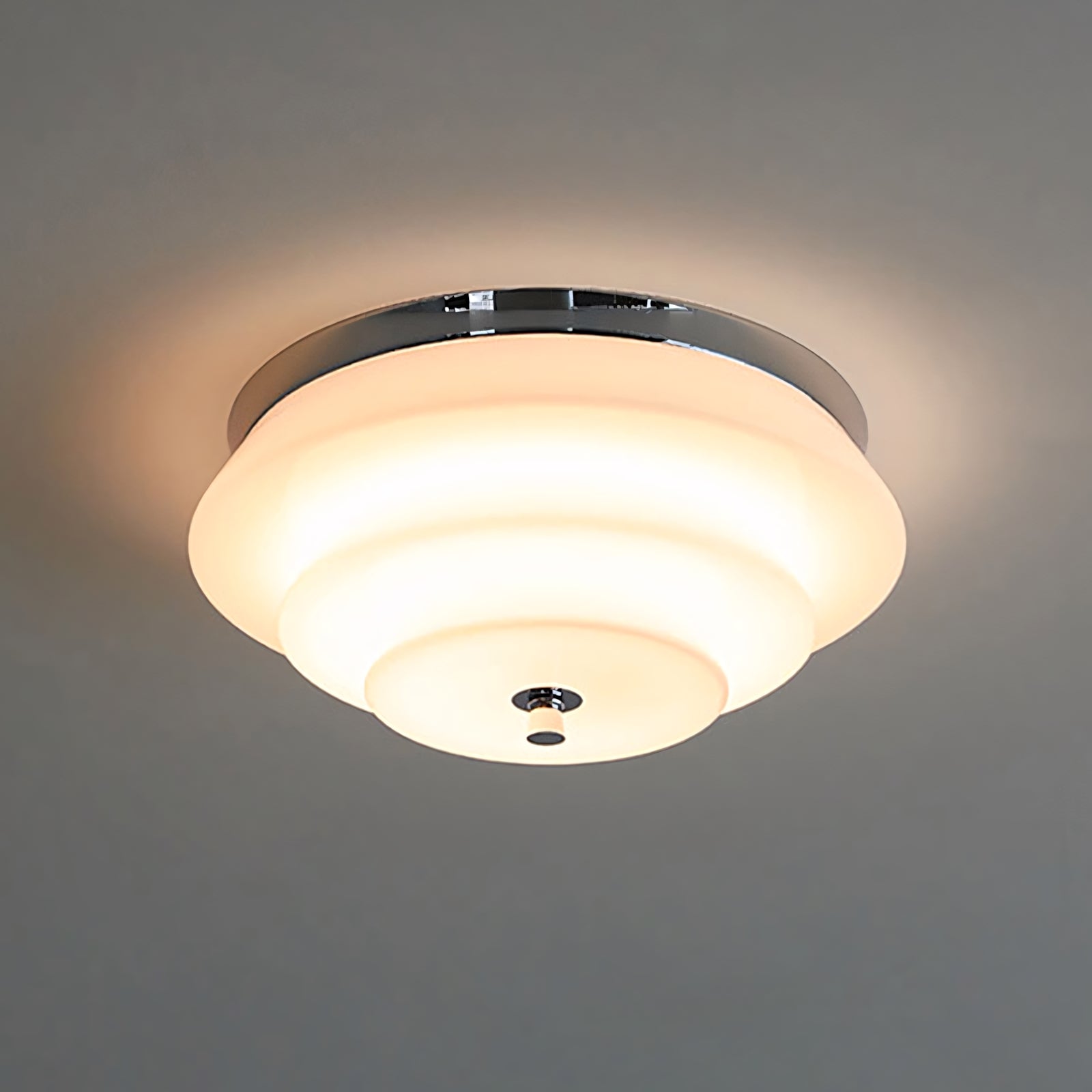 Astraea Concentric-Ring Glass Semi-Flush Light