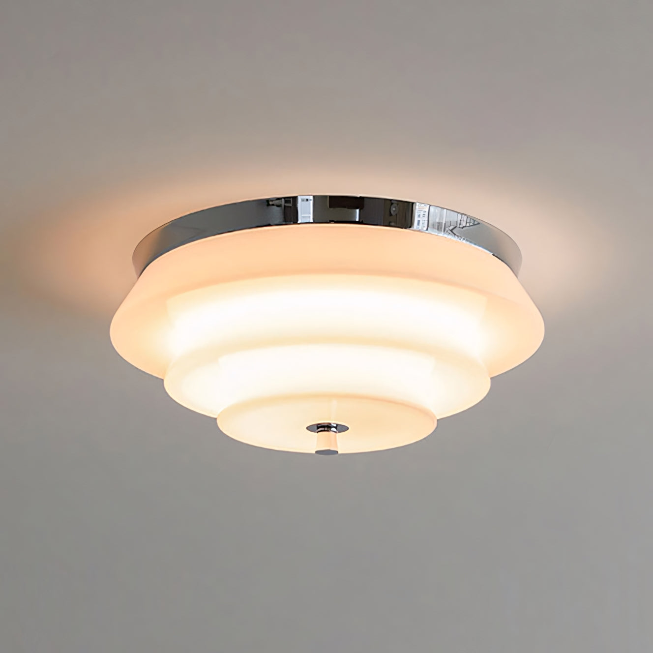 Astraea Concentric-Ring Glass Semi-Flush Light