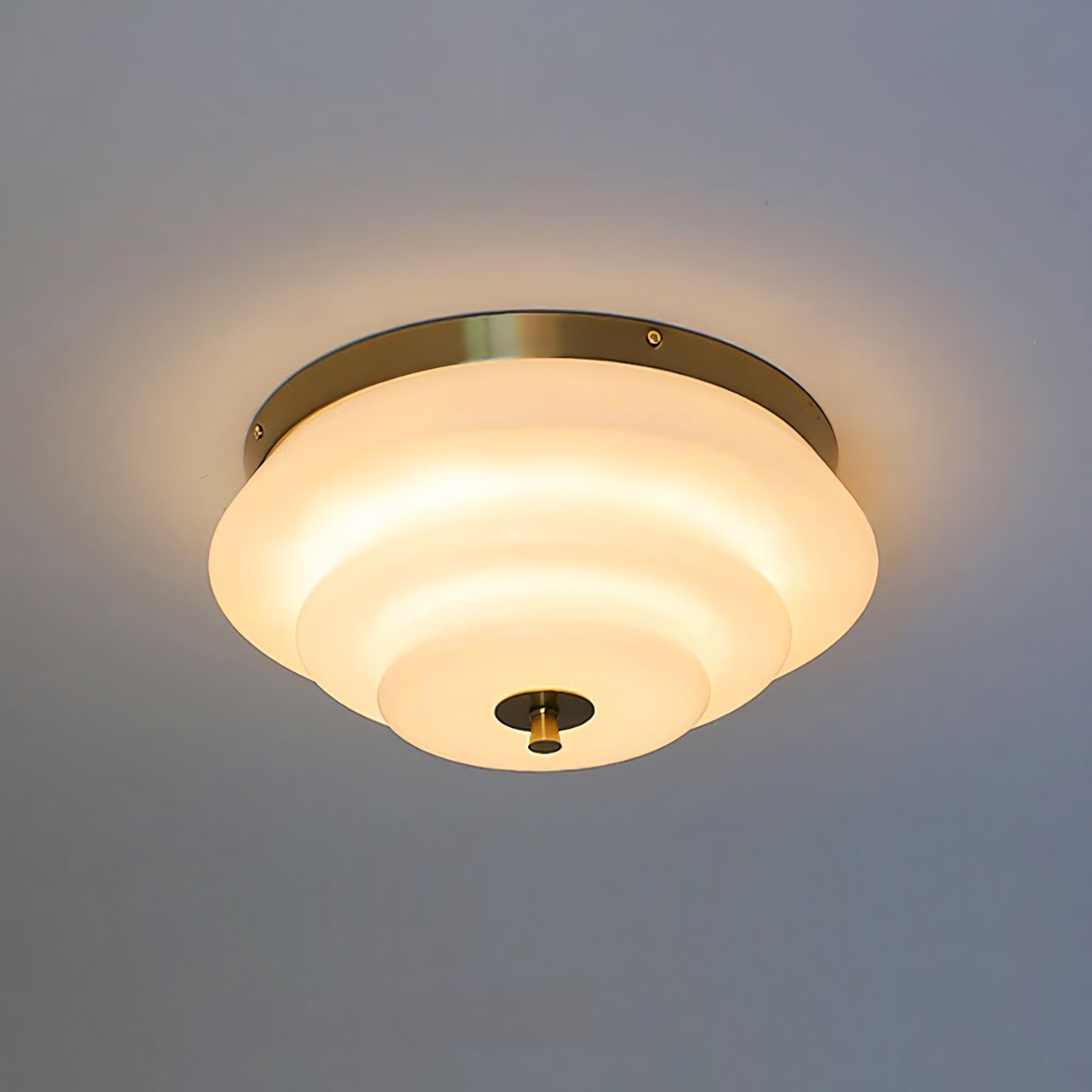 Astraea Concentric-Ring Glass Semi-Flush Light