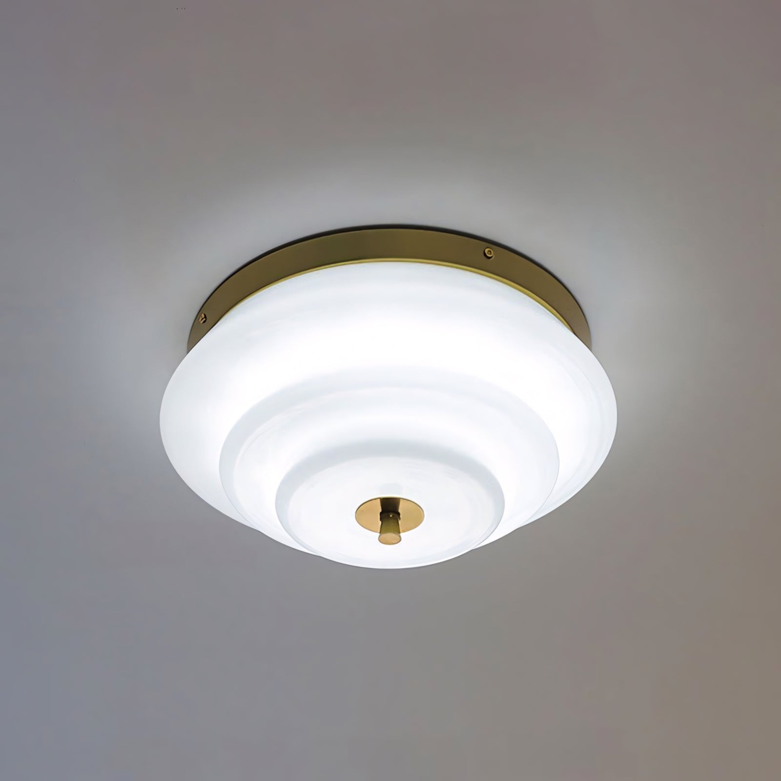 Astraea Concentric-Ring Glass Semi-Flush Light