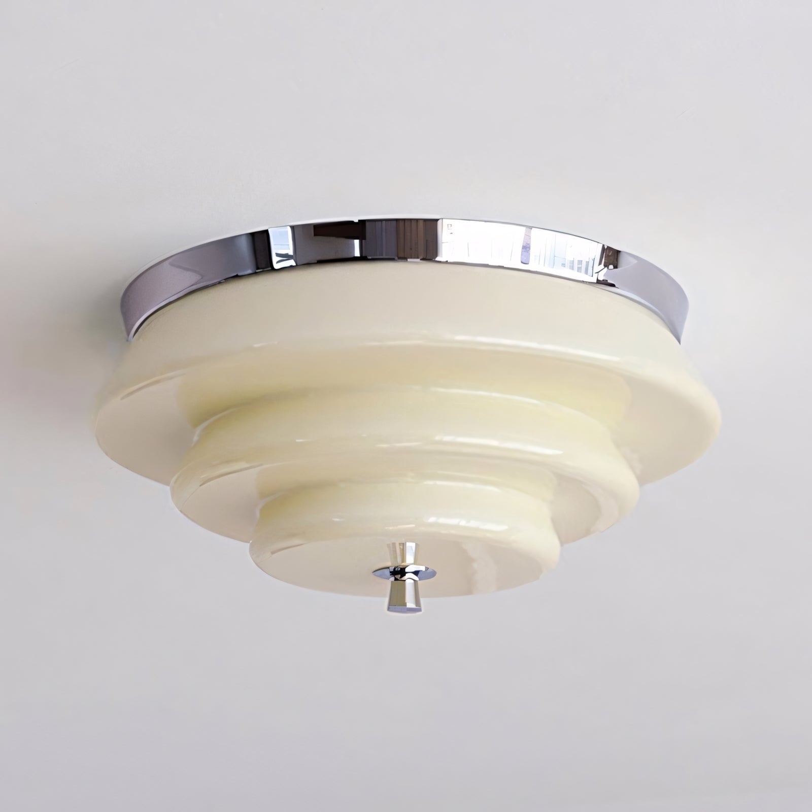 Astraea Concentric-Ring Glass Semi-Flush Light