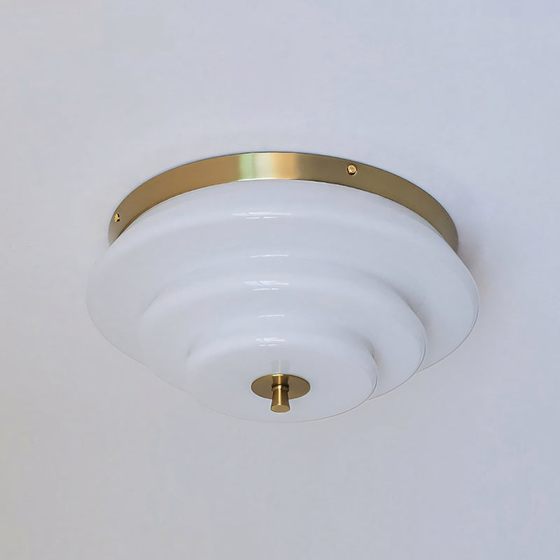 Astraea Concentric-Ring Glass Semi-Flush Light