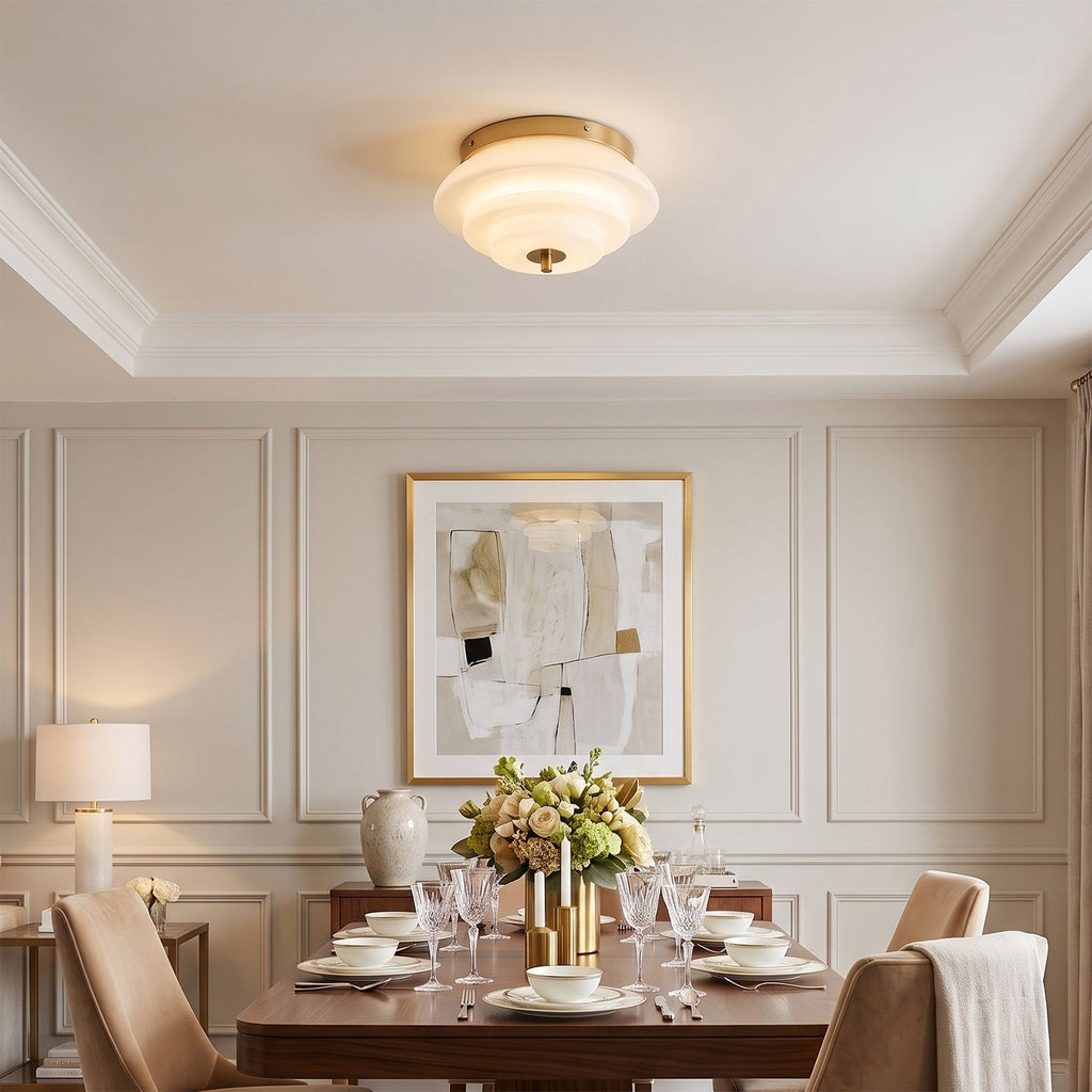 Astraea Concentric-Ring Glass Semi-Flush Light