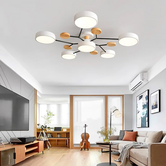 AstroLight: Modern LED Ceiling Light with Organic Design and Round Light Discs