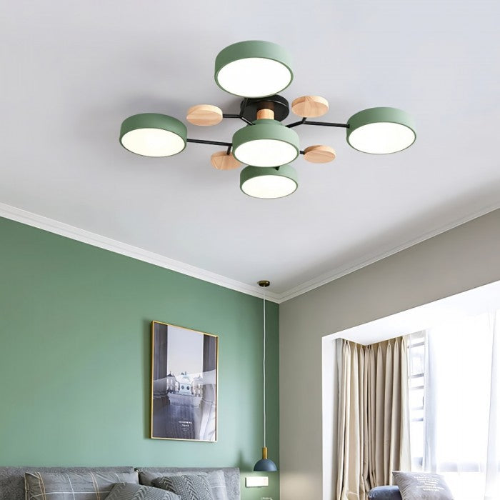 AstroLight: Modern LED Ceiling Light with Organic Design and Round Light Discs