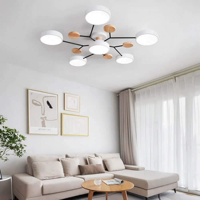 AstroLight: Modern LED Ceiling Light with Organic Design and Round Light Discs