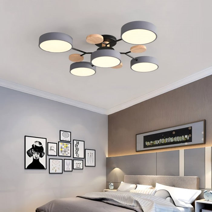 AstroLight: Modern LED Ceiling Light with Organic Design and Round Light Discs