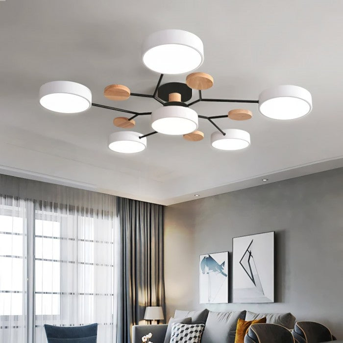 AstroLight: Modern LED Ceiling Light with Organic Design and Round Light Discs