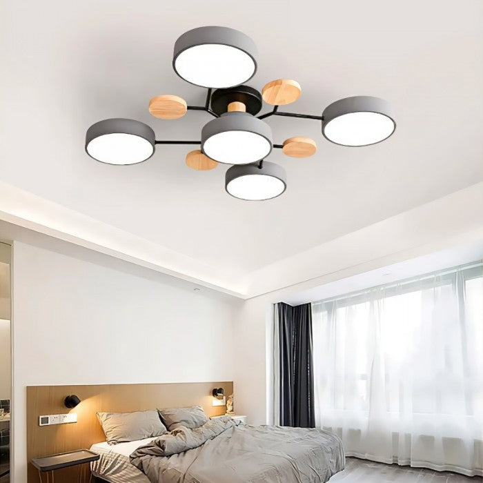 AstroLight: Modern LED Ceiling Light with Organic Design and Round Light Discs