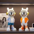 Astronaut Figurine Resin Decorative Sculpture Glossy Helmet Modern Design