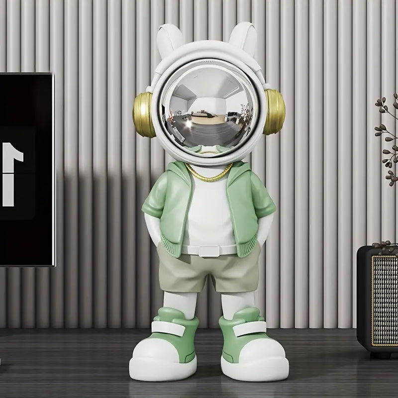 Astronaut Figurine Resin Decorative Sculpture Glossy Helmet Modern Design