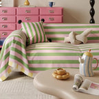 AtelierPastell: Sofa Cover in Pastel Look with Colored Stripes & Easy-Care Quality – for Sofa & Armchair
