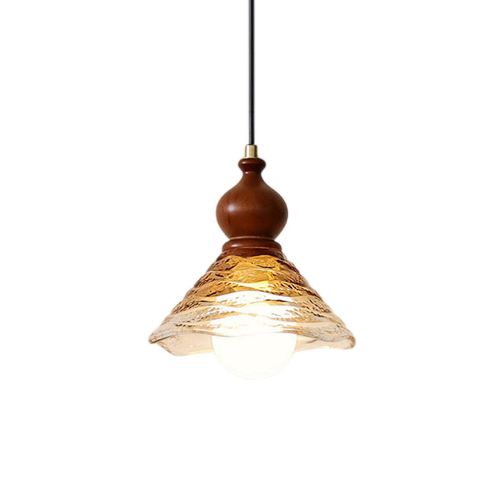 Auden Rippled Amber Glass Pendant Light