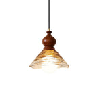Auden Rippled Amber Glass Pendant Light