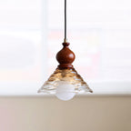 Auden Rippled Amber Glass Pendant Light