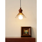 Auden Rippled Amber Glass Pendant Light